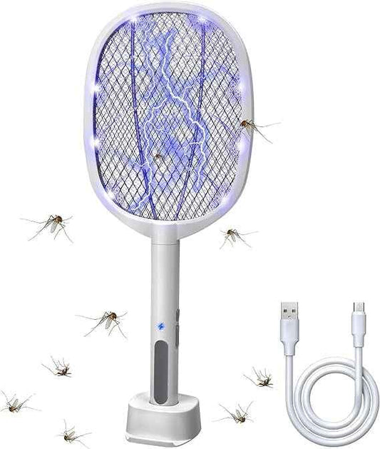 Rechargeable Fly Killer Bug Zapper Racket with Charging Base